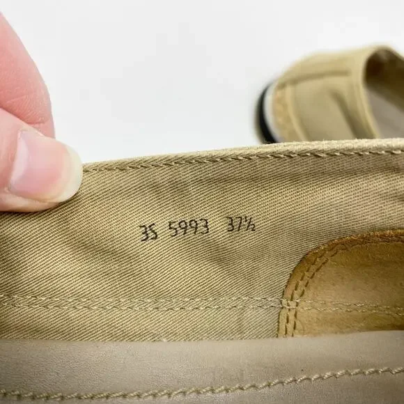 Prada Tan Canvas Espadrille Loafers Women's Size EU 37.5/US Size 7.5 VGUC1 - Picture 9 of 10